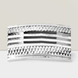 Alliance argent rhodié 5mm motif diamanté rainurée