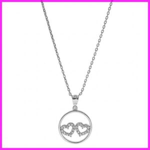 Collier cercle coeurs serti oxydes