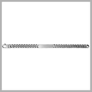 Magnifique Identité argent vieilli maille gourmette 8mm massivePrestige