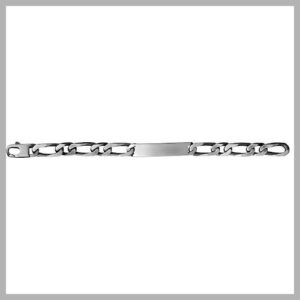 Bracelet Identité argent vieilli alternée 1+1 largeur a graver