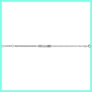 Bracelet à graver argent rhodié plaque ciselée maille gourmette