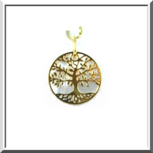 Médaille arbre devie médaille arbre de vie et ses racines symbole de force or 750