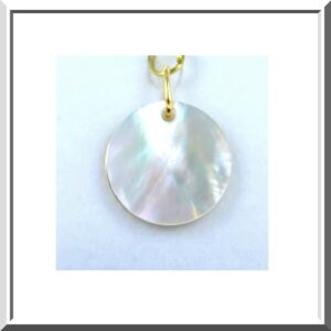 Pendentif arbre de vie or 750 et nacre diamètre 15mm