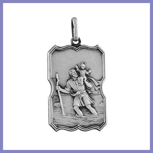 Pendentif Argent Saint-Christophe – Médaille De Protection Pour Voyageurs