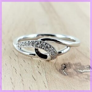 Bague diamants arabesque or blanc intemporelle