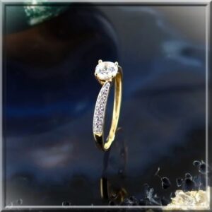 Magnifique solitaire or 750 oxydes