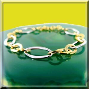 offrez ce magnifique A offrir ce Bracelet or 750 bicolore maille fantaisie anniversaire saint valentin naissance