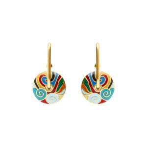 Boucles d'oreilles donuts Stella Mia en acier doré garnies de résine multicolore, une forme ronde et joyeuse pour illuminer une tenue simple