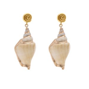 Boucles d'oreilles coquillage acier doré