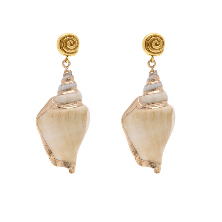 Boucles d'oreilles coquillage acier doré