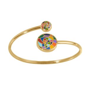Bracelet stella Mia acier doré rigide multi-couleur