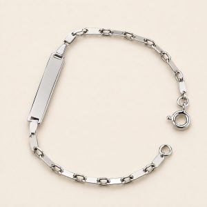 Identité Bébé or blanc 18 carats maille fantaisie