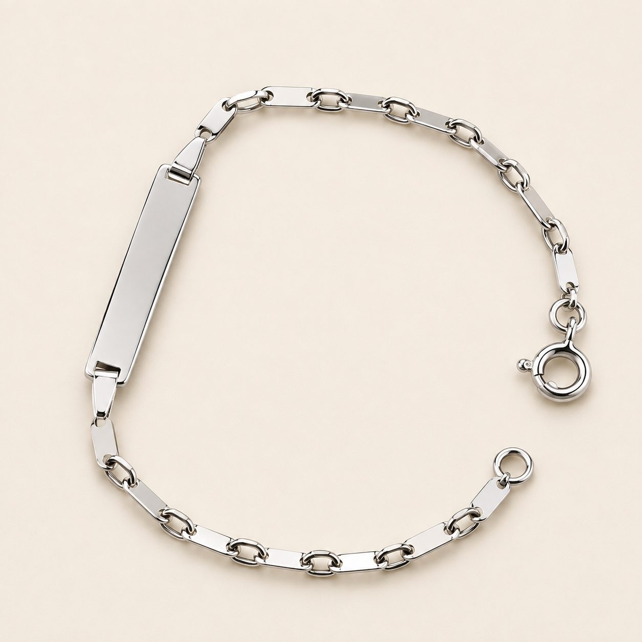 Identité Bébé or blanc 18 carats maille fantaisie