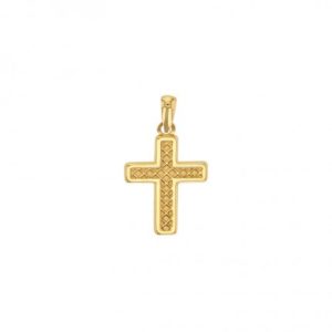 Croix avec motifs croisés en Or 750 hauteur 17mm