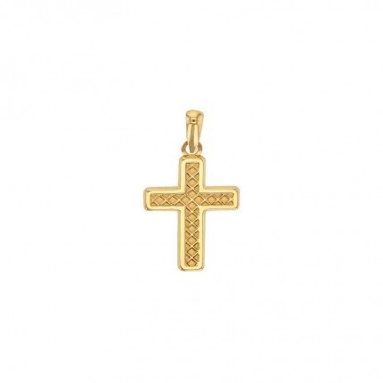 Croix avec motifs croisés en Or 750 hauteur 17mm