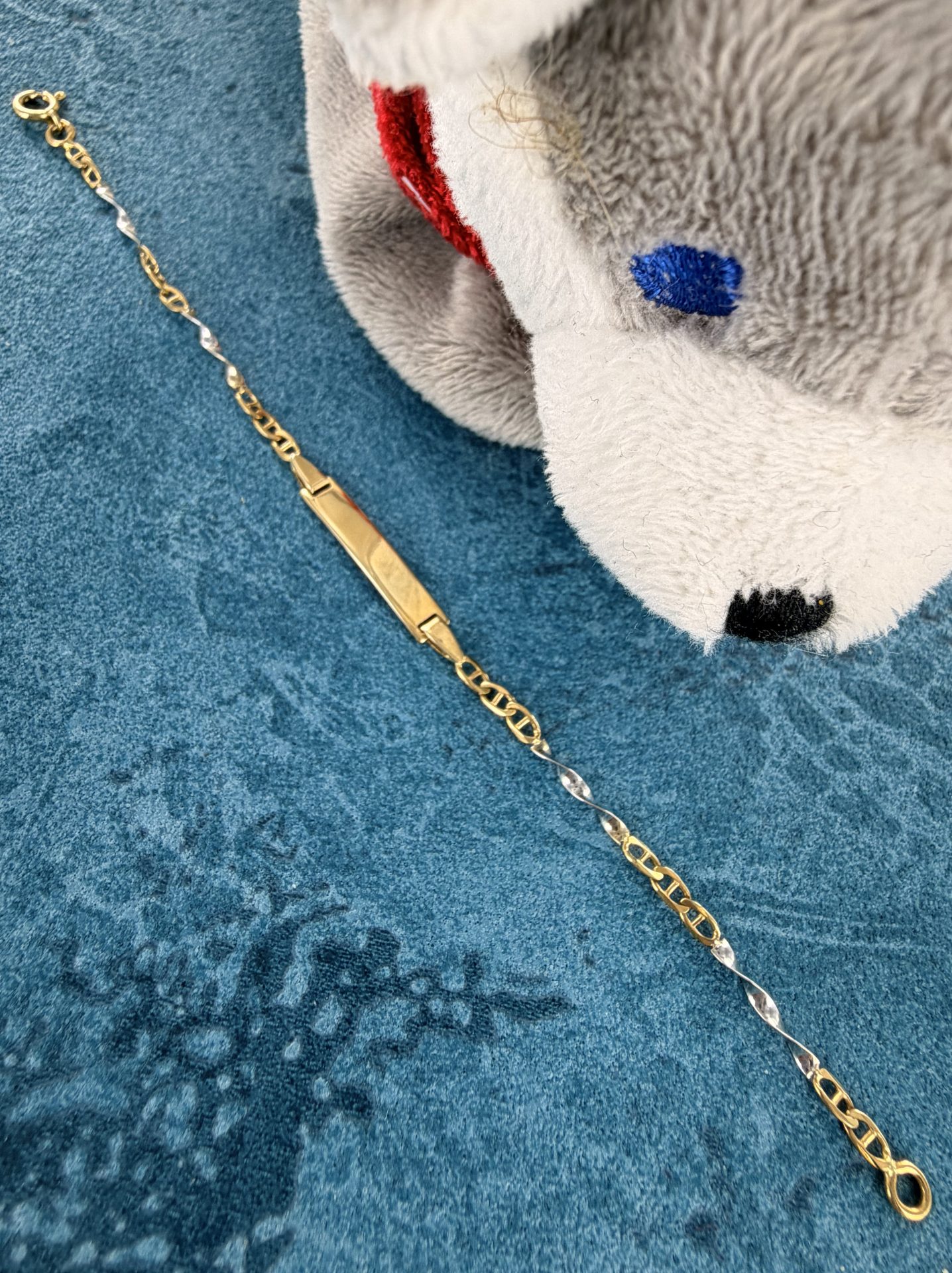 Gourmette Bébé or 750 maille fantaisie 2 ors. – Image 8