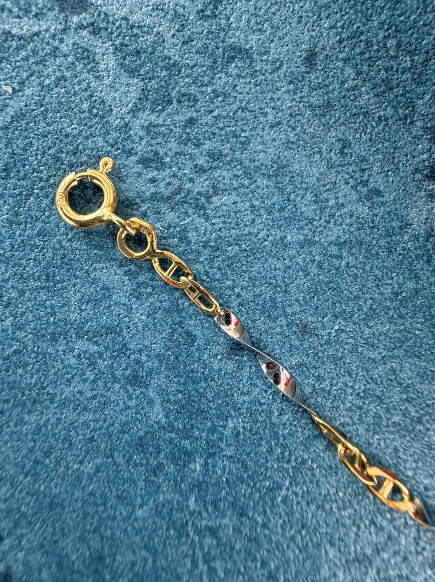 Gourmette Bébé or 750 maille fantaisie 2 ors. – Image 11