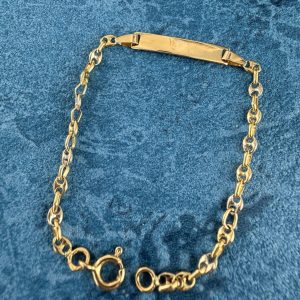 Identité Bébé or 18 carats maille grains de café