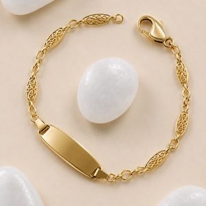 Identité Bébé or 18 carats maille filigrane