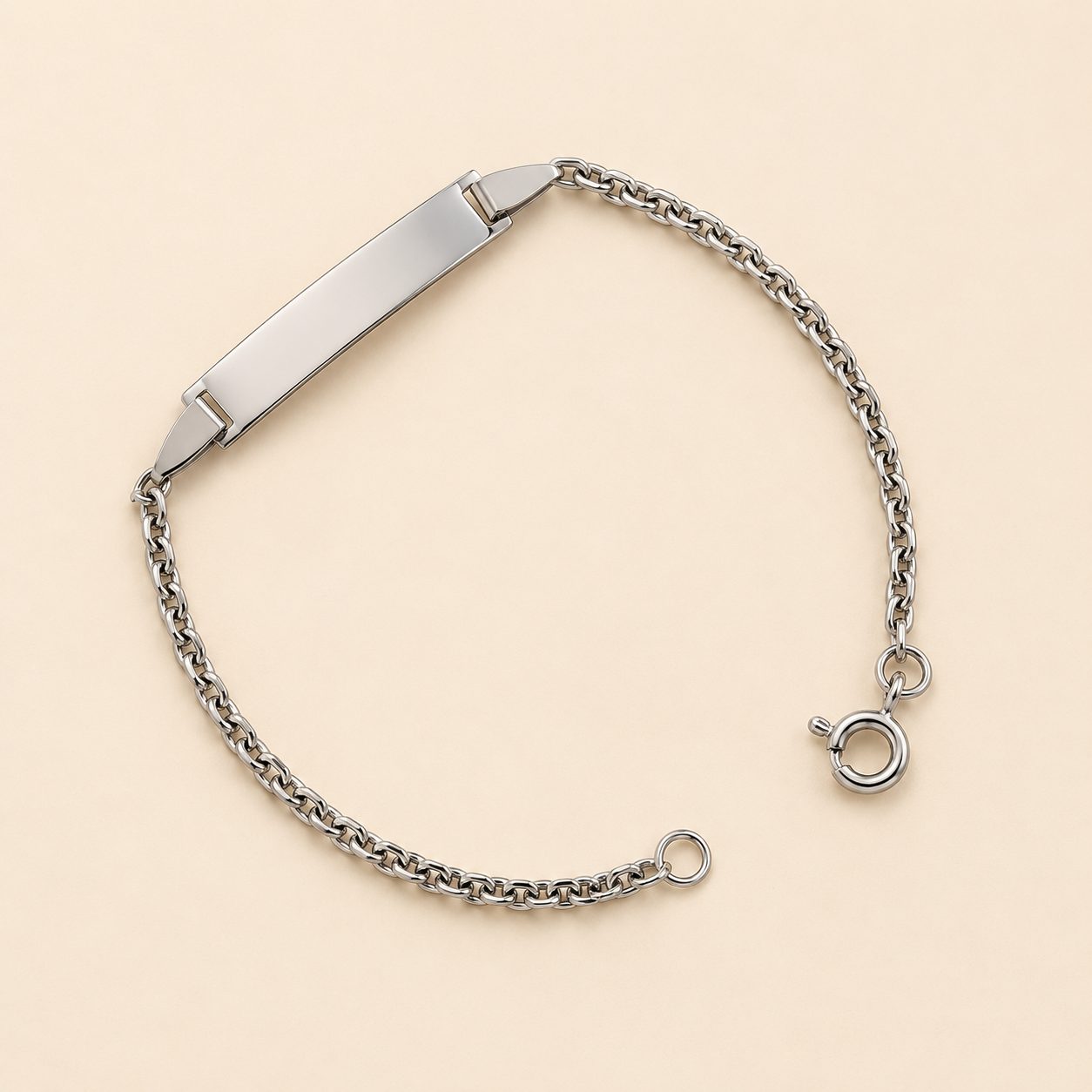 Identité Bébé or blanc 18 carats maille forçat