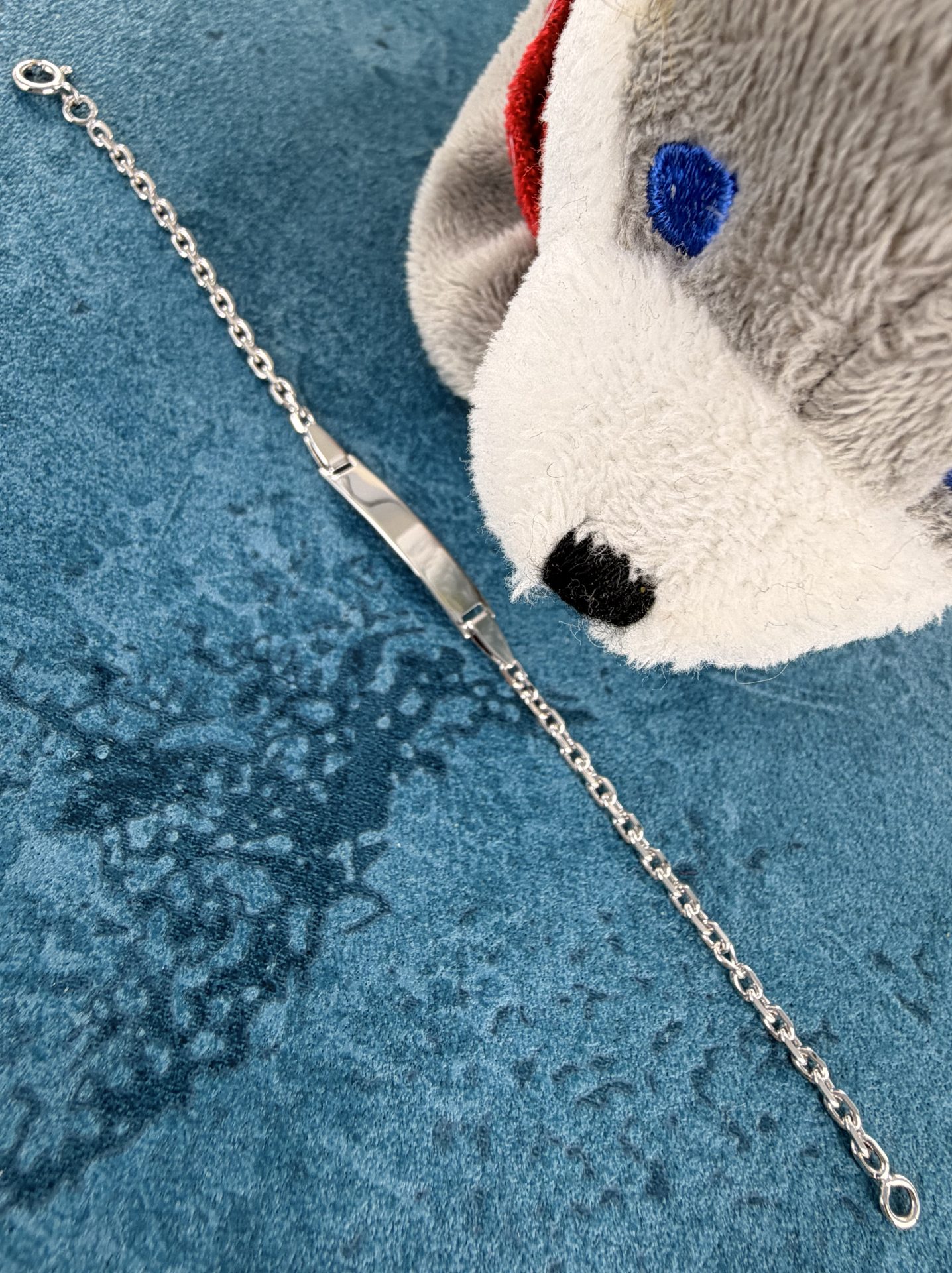 Identité Bébé or blanc 18 carats maille forçat – Image 2