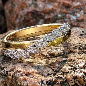 Bague bicolore or 18 carats et 20 diamants